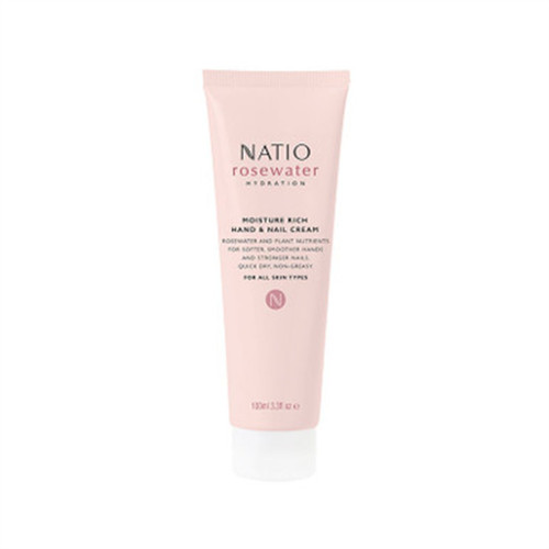 Natio Rosewater Hydration Moisture Rich Hand & Nail Cream 100ml
