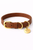 Premium leather dog collar featuring clean stitching, adjustable buckle, secure D-ring, and durable metal hardware.