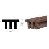 5X3 Unfinished Rustic Walnut Slat Beam 92"