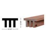 5X3 Unfinished Natural Cherry Slat Beam 92"