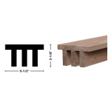 5X3 Unfinished Natural White Oak Slat Beam 92"