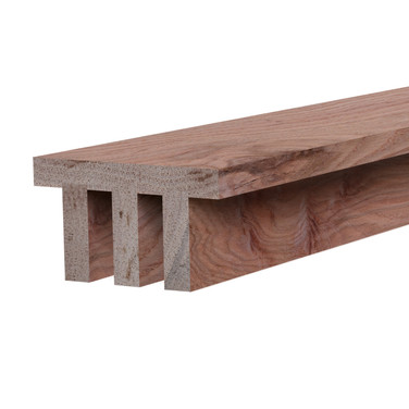 5X3 Unfinished Rustic Red Oak Slat Beam 92"