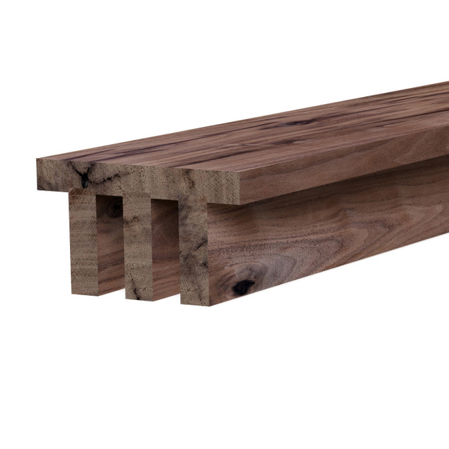 5X3 Unfinished Rustic Walnut Slat Beam 92