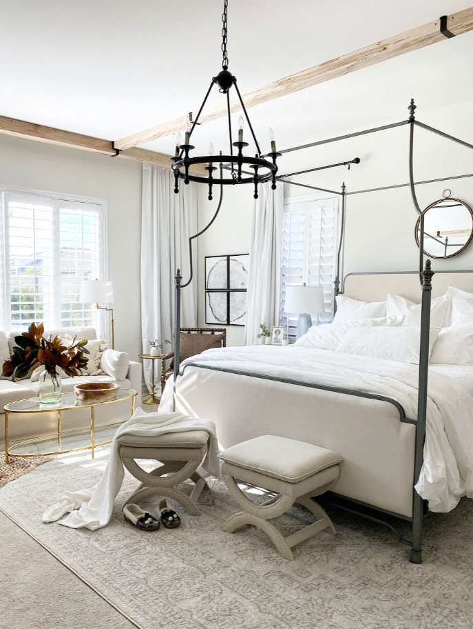 Skilled Contractor Uses Rustic Beams to Transform Bedroom
