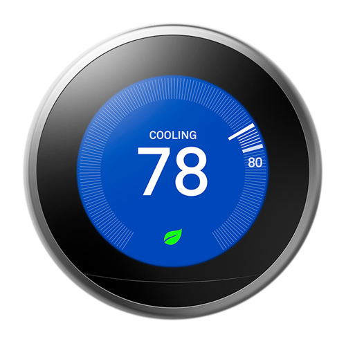 Nest learning thermostat set to 78 degrees cooling