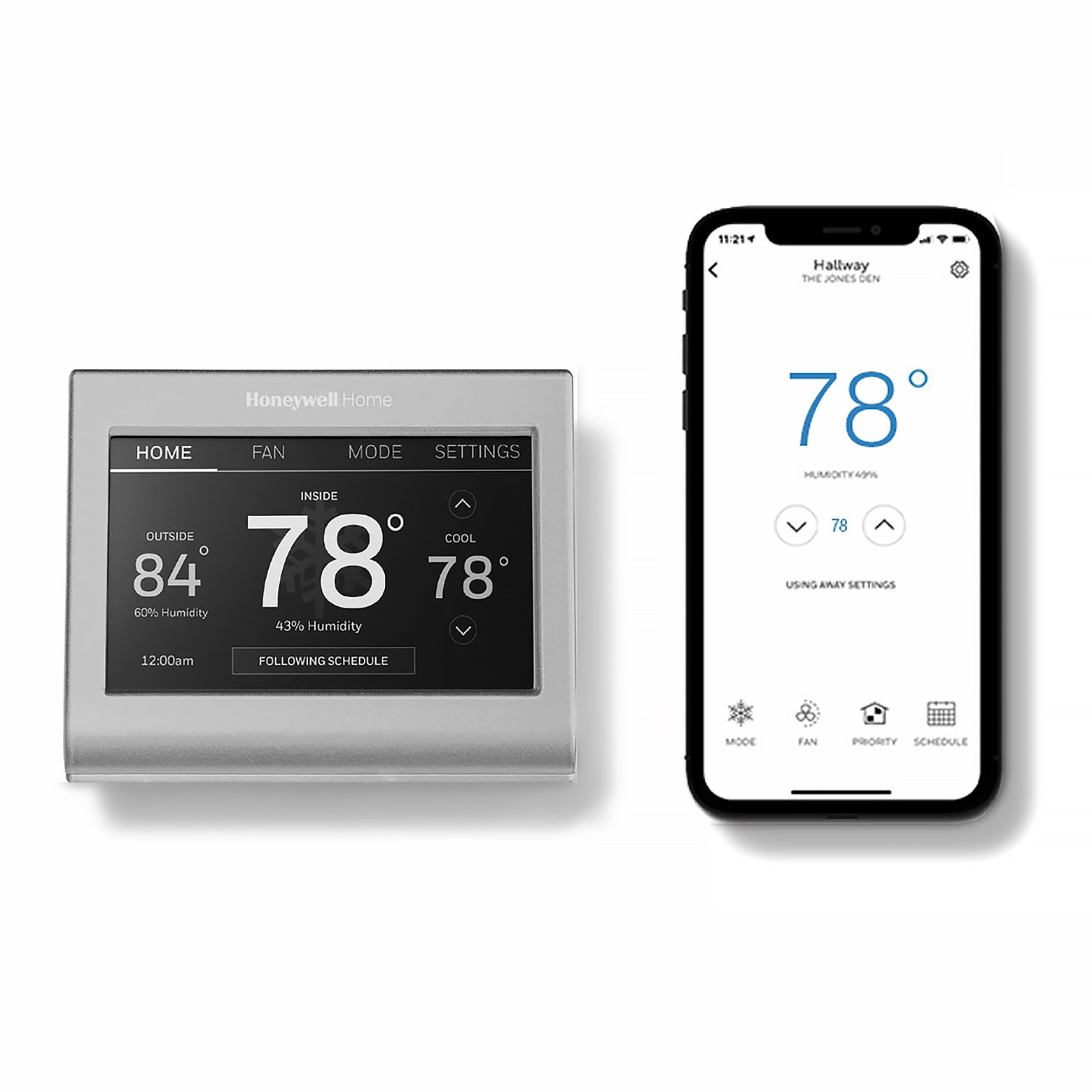 honeywell color touch thermostat with phone app