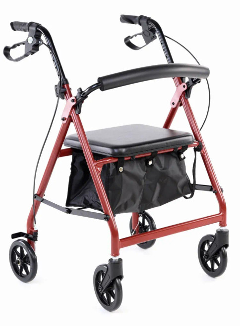 Compact Aluminium Rollator - Red