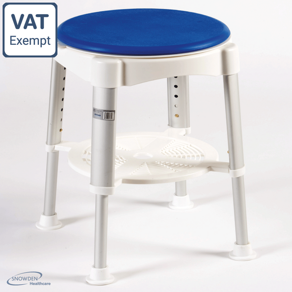 STURDY ROTATING SHOWER STOOL BLUE