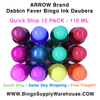 Arrow Dabbin Fever Bingo Ink Daubers  Variety Colors 12 Pack - 110 ml Bottles