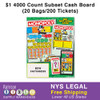 MONOPOLY CASH BOARD - $1 4000 Count Subset (20 Bags/200 Tickets)