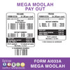 MEGA MOOLAH $1 4000 Count Subset Cash Board (12 Bags/800 Tickets) NOT NYS LEGAL