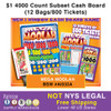 MEGA MOOLAH $1 4000 Count Subset Cash Board (12 Bags/800 Tickets) NOT NYS LEGAL