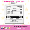 1$ Pair A Pigs Seal Card Game (Piggy Poker Variety Pack)
