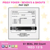 1$ Seven's & Snouts Seal Card Game (Piggy Poker Variety Pack)