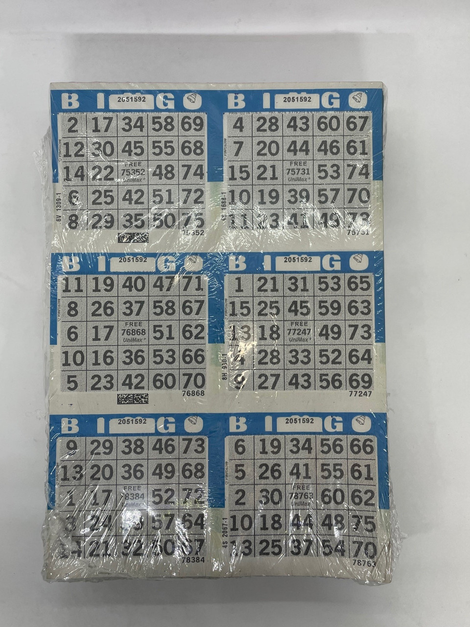 6 V 10 up Unimax Collated Bingo Paper Tint(50 Books) Bingo Supply