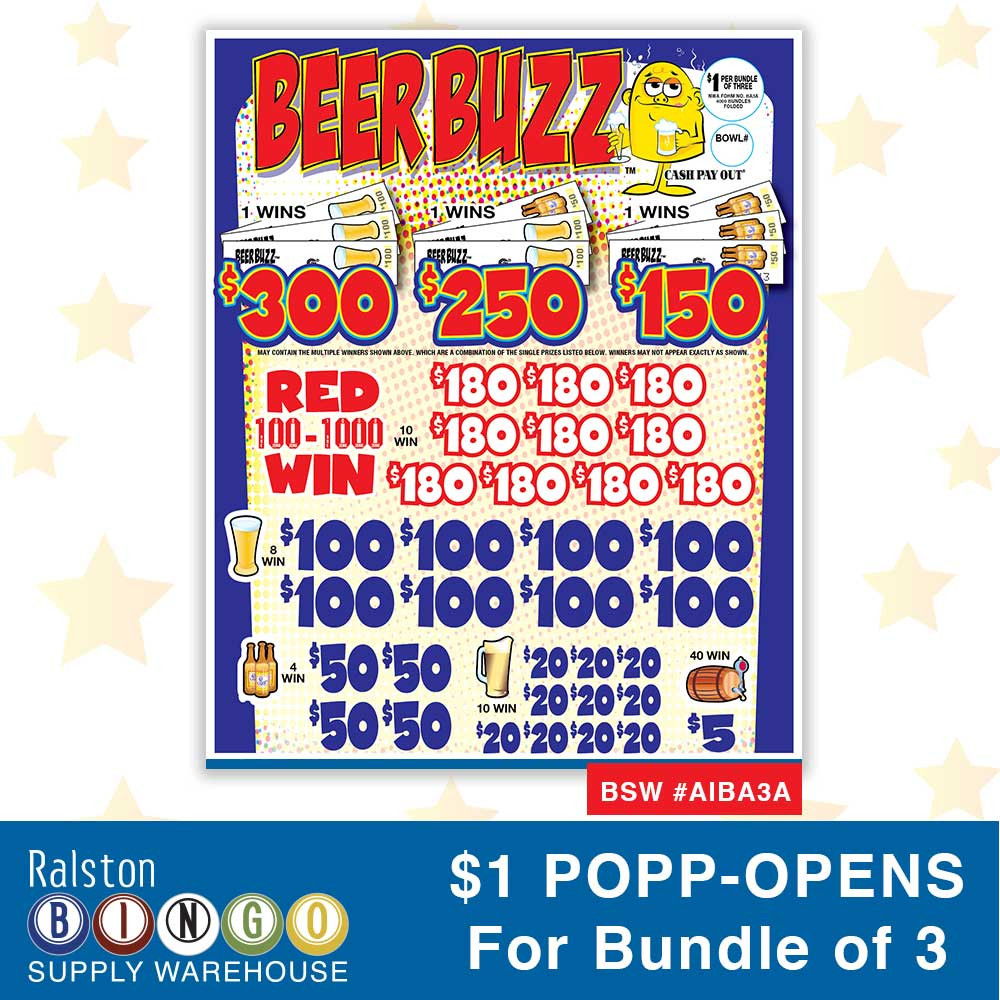 Bingo POPP-OPENS - BEER BUZZ - Bingo Supply Warehouse