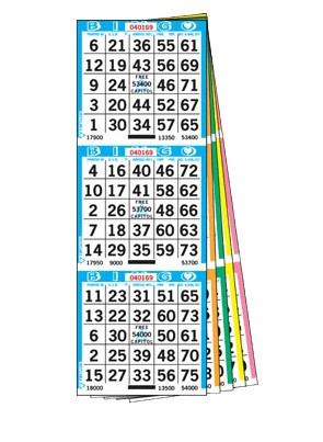 3 on Vertical Unimax Collated Bingo Paper (3012 Books) Bingo Supply