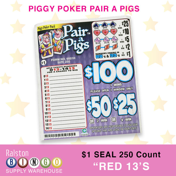 1$ Pair A Pigs Seal Card Game (Piggy Poker Variety Pack)