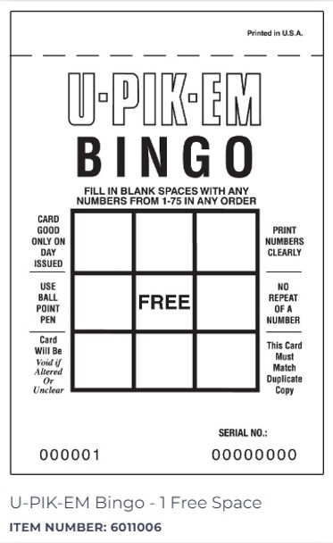 U-Pik-Em-Bingo-Sheets