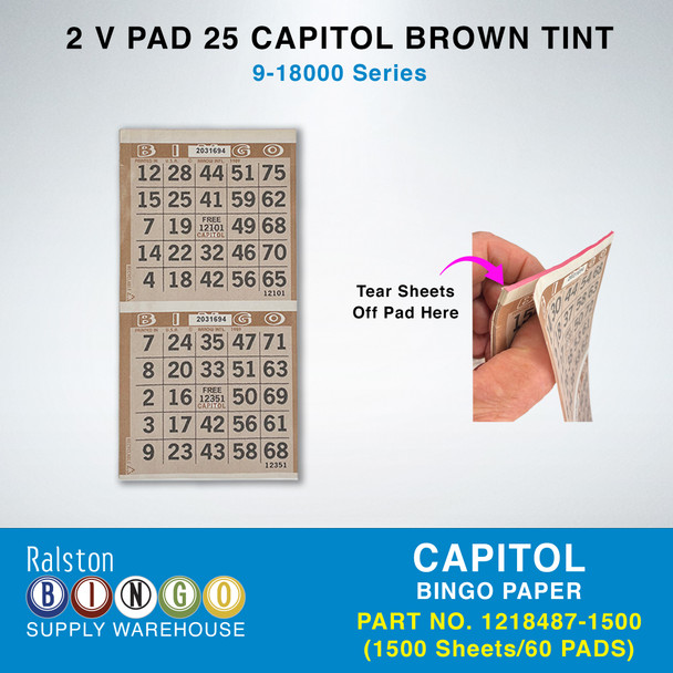 2 V PAD 25 CAPITOL BROWN TINT (1500 Sheets/60 PADS)