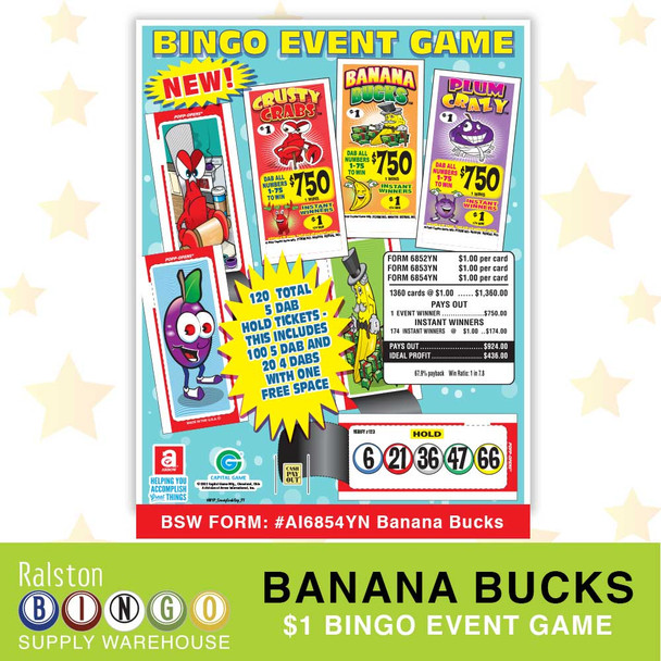 Bingo Event Games POPP-OPENS - Banana, Crabby & Plum!