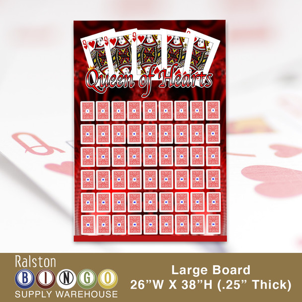 Large Queen of Hearts Raffle Board  (Free Shipping Item)