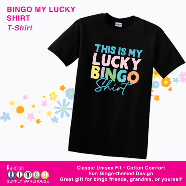 Bingo T-Shirt – My Lucky Bingo Shirt Black Pastel