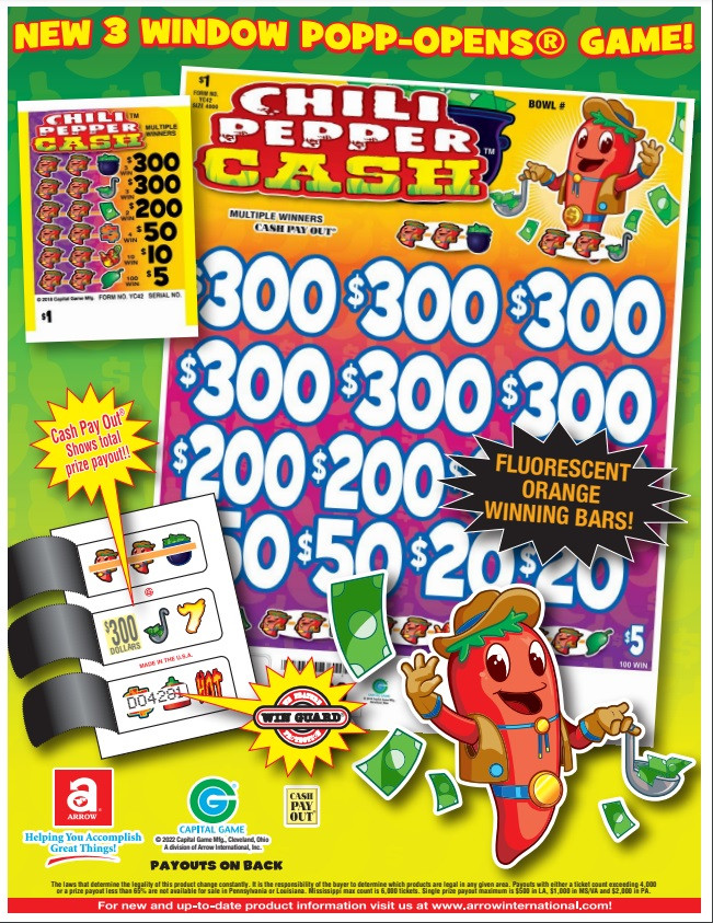 Chili Pepper Cash Pull Tab Bingo Supply Warehouse