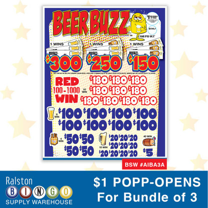 Bingo POPP-OPENS - BEER BUZZ - Bingo Supply Warehouse
