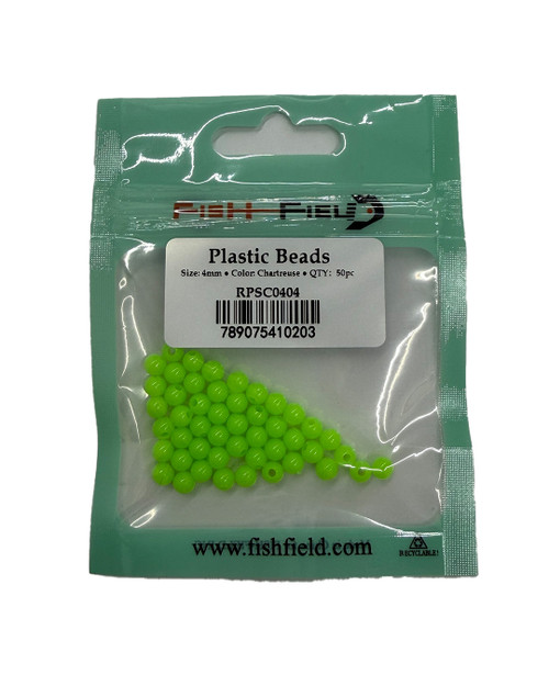 FishField Hard Plastic Beads 4mm - 50 pack - Case Pack of 12pc