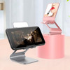 Universal Mobile Phone / Tablet PC Multifunctional Metal Desktop Stand with Makeup Mirror (Grey)
