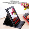2 PCS Square Stand Leather Make Up Mirror Alligator Pattern Portable Cosmetic Mirror, Color:Brown, Size:S 12x17.5x1.6CM