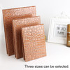 2 PCS Square Stand Leather Make Up Mirror Alligator Pattern Portable Cosmetic Mirror, Color:Brown, Size:S 12x17.5x1.6CM