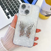 Plating Glitter Texture Butterfly Holder TPU Phone Case with Lens Film