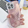 Plating Glitter Texture Butterfly Holder TPU Phone Case with Lens Film