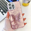 Plating Glitter Texture Butterfly Holder TPU Phone Case with Lens Film