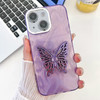 Plating Glitter Texture Butterfly Holder TPU Phone Case with Lens Film