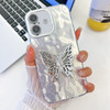 Plating Glitter Texture Butterfly Holder TPU Phone Case with Lens Film