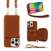 Crossbody Zipper Wallet Bag Leather Phone Case with Lanyard