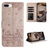 Cat Embossing Pattern Leather Phone Case with Lanyard