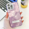 Plating Glitter Texture Fold Holder TPU Phone Case with Lens Film