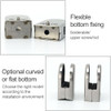 2 PCS 9-14mm Flat Bottom Matte Polished  201 Stainless Steel Fixed Clip Railing Glass Wood Layer Board Clamp Bracket