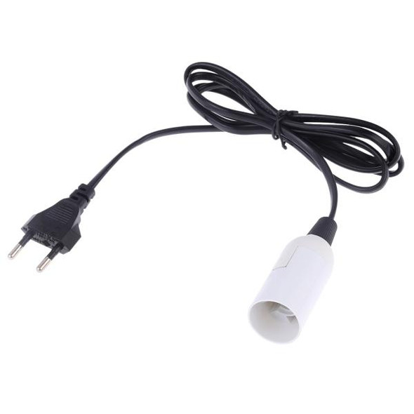 E14 Wire Cap Lamp Holder Chandelier Power Socket with 1.5m Extension Cable, EU Plug(White)
