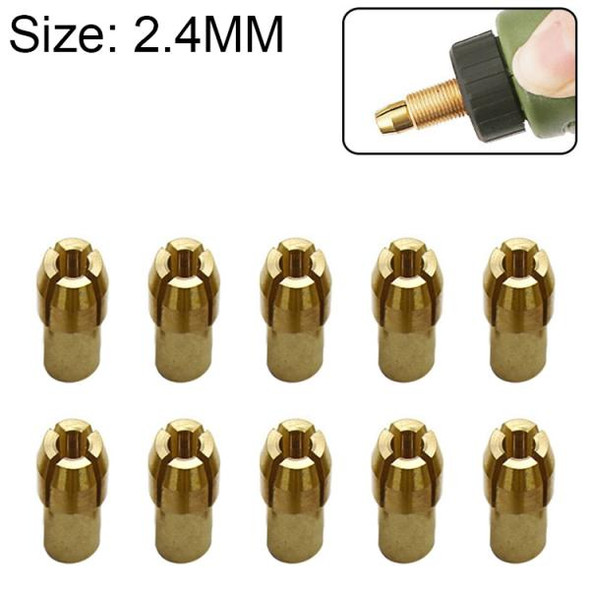 10 PCS Three-claw Copper Clamp Nut for Electric Mill Fittingsuff0cBore diameter: 2.4mm