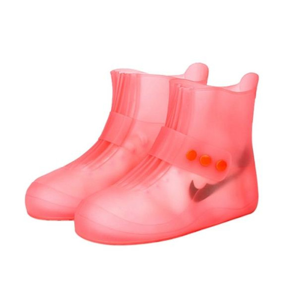 Fashion Integrated PVC Waterproof  Non-slip Shoe Cover with Thickened Soles Size: 40-41(Pink)