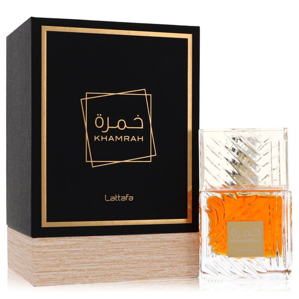 Lattafa Khamrah by Lattafa Eau De Parfum Spray (Unisex) 3.4 oz for Men