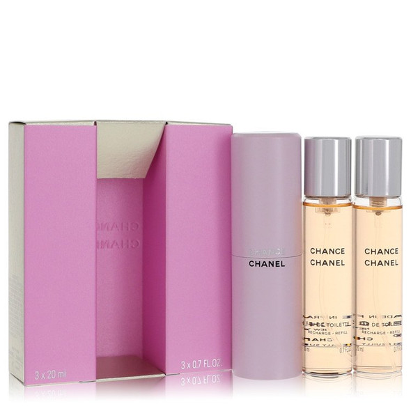 Chance by Chanel Mini EDT Spray + 2 Refills 3 x.7 oz for Women
