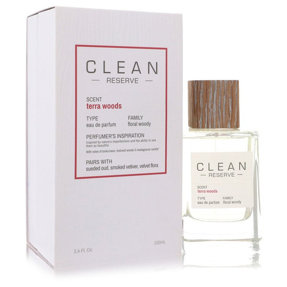 Clean Terra Woods Reserve Blend by Clean Eau De Parfum Spray (Unboxed) 3.4 oz for Women