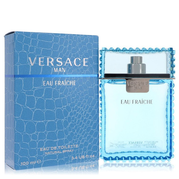 Versace Man by Versace Eau Fraiche Eau De Toilette Spray (Blue unboxed) 6.7 oz for Men