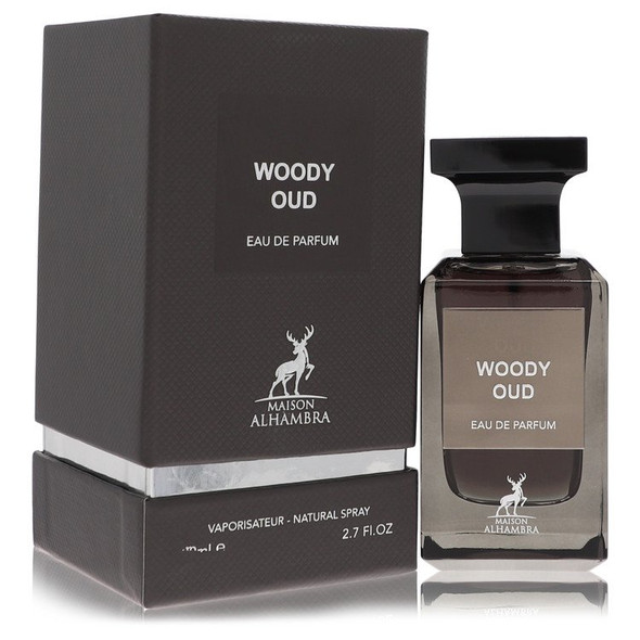 Maison Alhambra Woody Oud by Maison Alhambra Eau De Parfum Spray (Unisex) 2.7 oz for Men